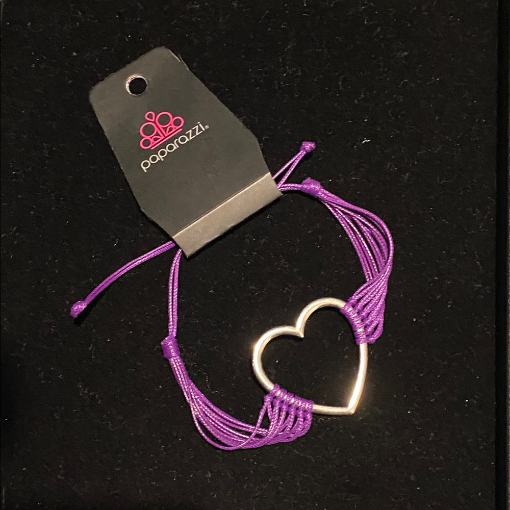 Purple Heart Open-Center Toggle Cord Bracelet